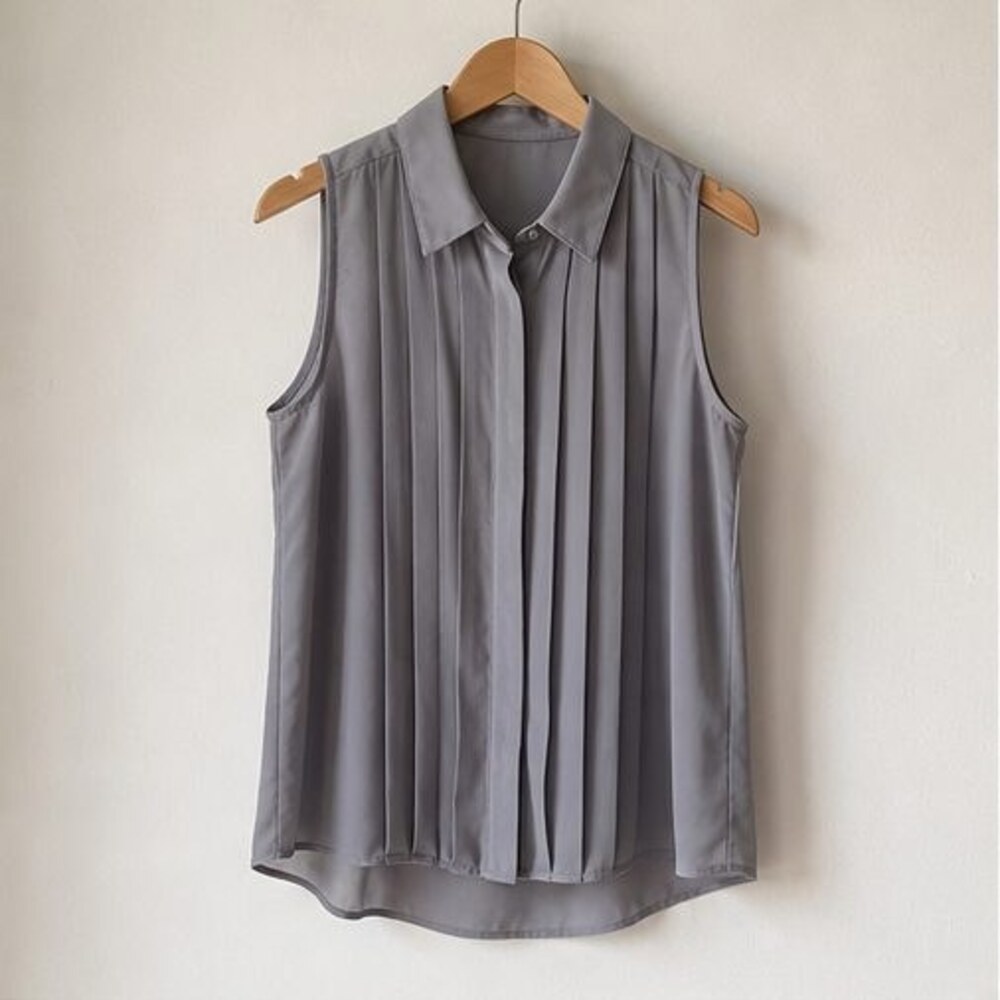 Gray Button Blouse